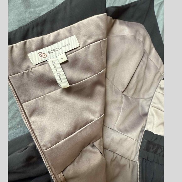 BCBG Max Azria Black & Blush Satin Chiffon Cocktail Dress Sz 8 | Y2K grunge - Picture 7 of 10